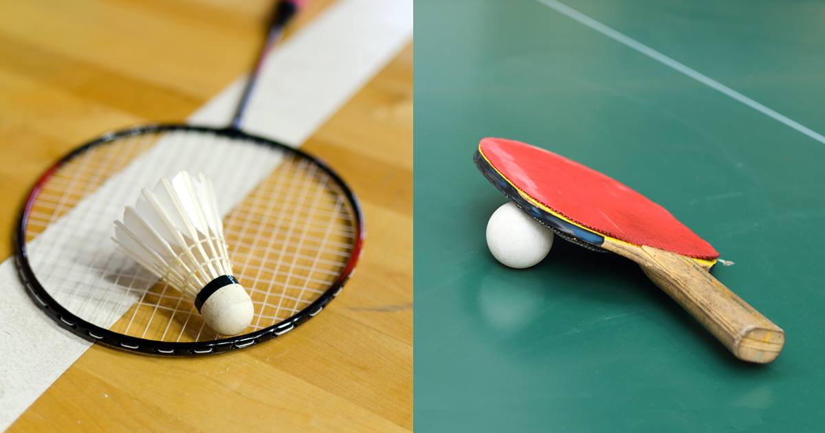 Baseball table tennis hockey badminton